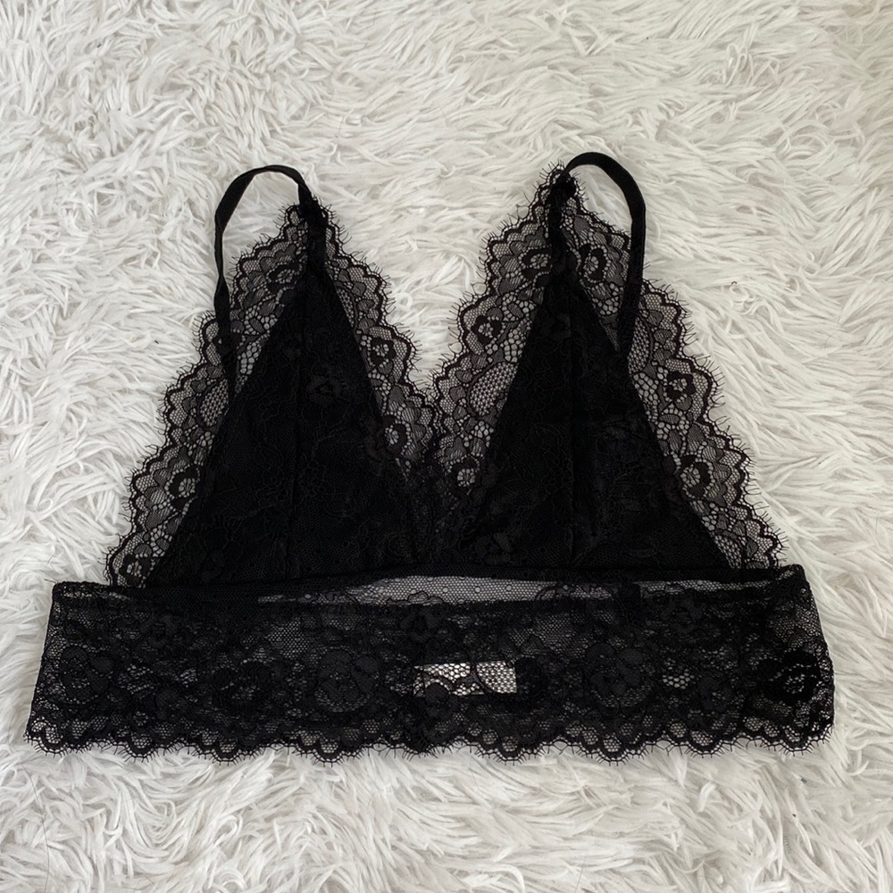 Black lace triangle bralette
